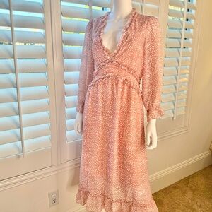 Pink and White Ruffle Dress